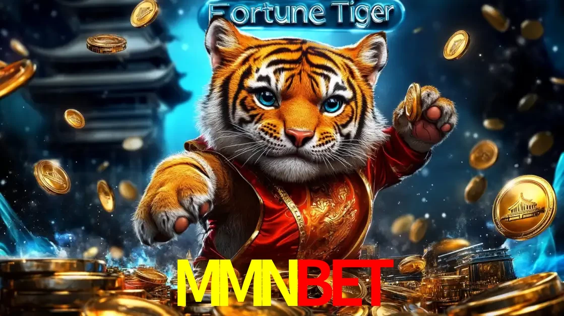 Imagem promocional do jogo de slot Fortune Tiger, com um tigre majestoso em traje tradicional cercado por uma fortuna em moedas de ouro, disponível agora no cassino MMNBET.